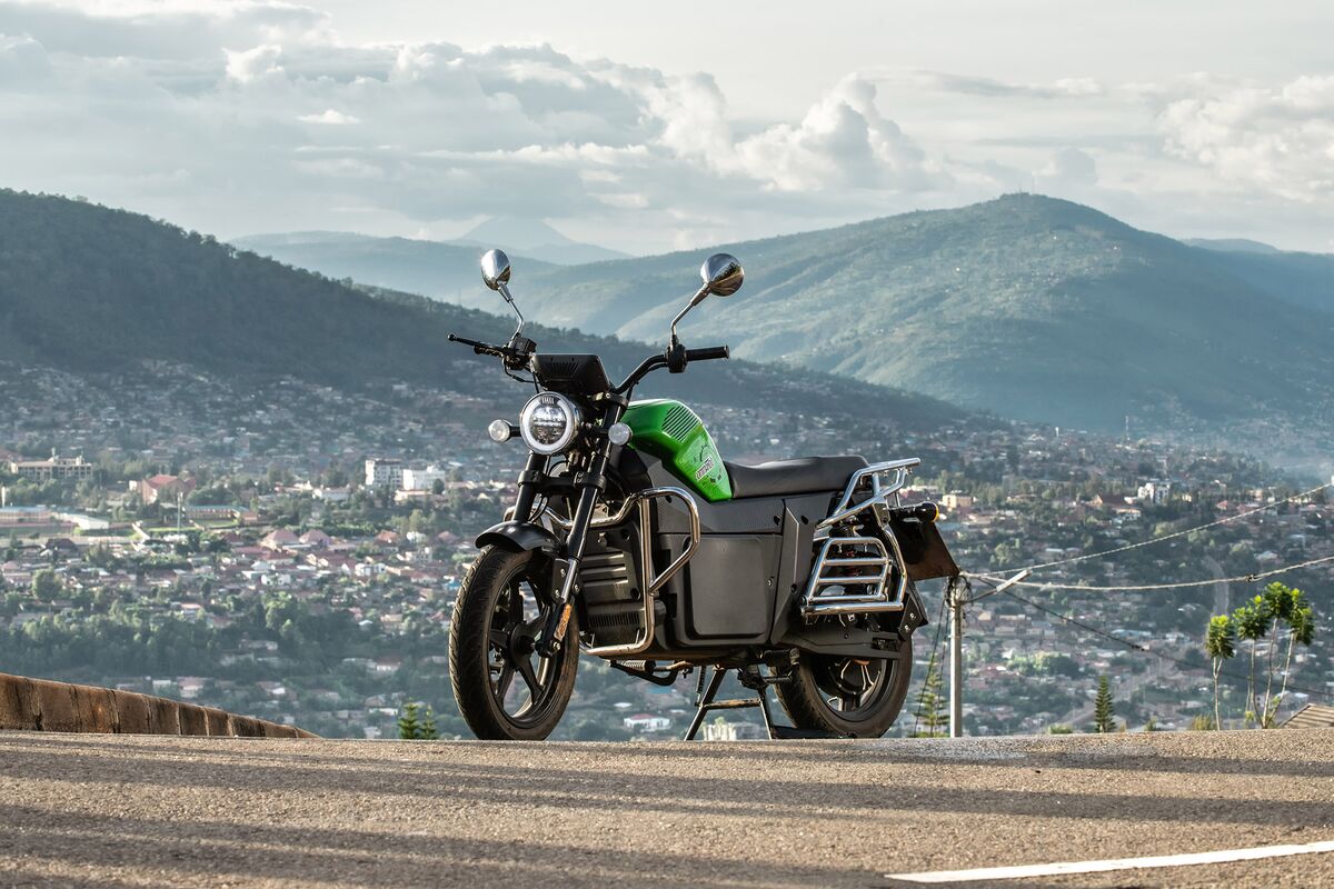 EV bike with Kampala hills